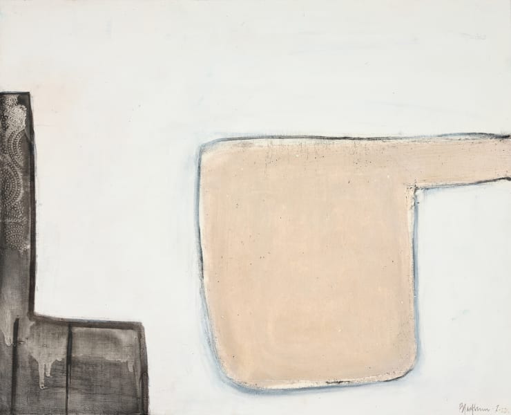 John Blackburn Fancy Black L Form, 2022 Mixed media on heavy board 41.5 x 41.5 cm