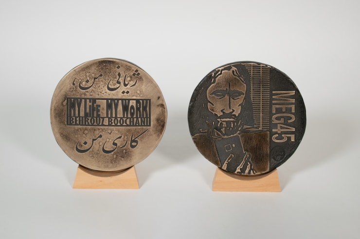 Michael Reed MEG 45 / My Life My Work, Behrouz Boochani , 2024 Bronze 10 cm diameter