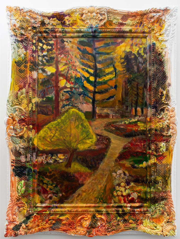 George Savill Flaxmere III Oil on framed board 120 x 90 cm