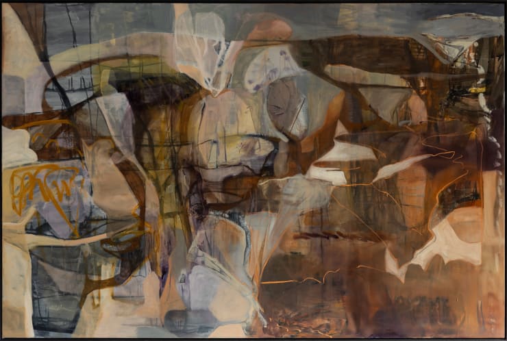 Nicola Bennett Umami Foundations, 2025 Oil & mixed media on canvas 122 x 182 cm (framed)