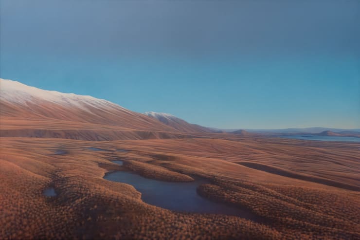 Bruce Hunt Tussock and Tarns Richmond Range Acrylic on canvas 101 x 152 cm