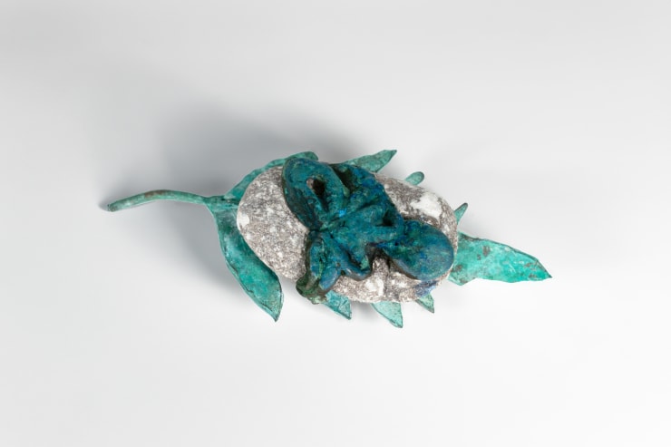 Christine Hellyar Clinging Blue Octopus Rock, 2015 Granite, bronze & patina 21 x 10