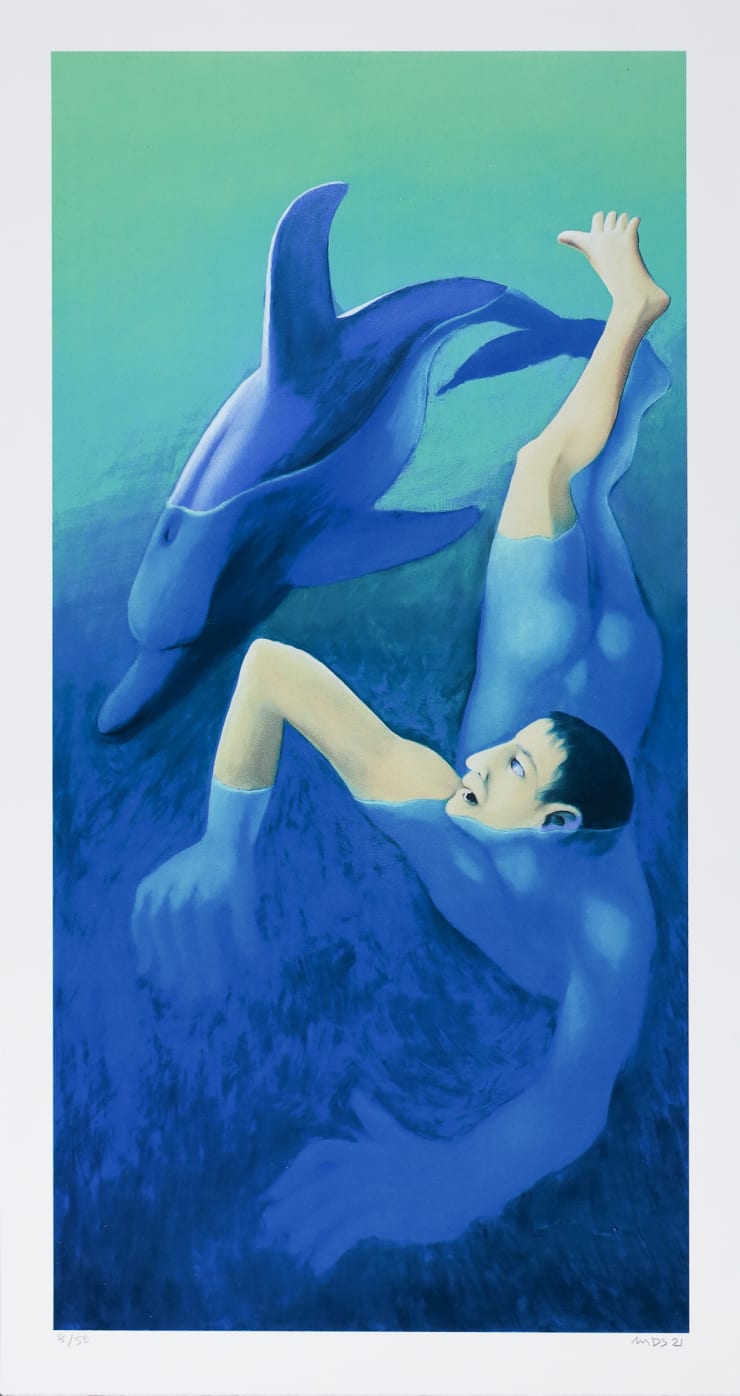 Michael Smither, Boy with Dolphin 8/50, 2021