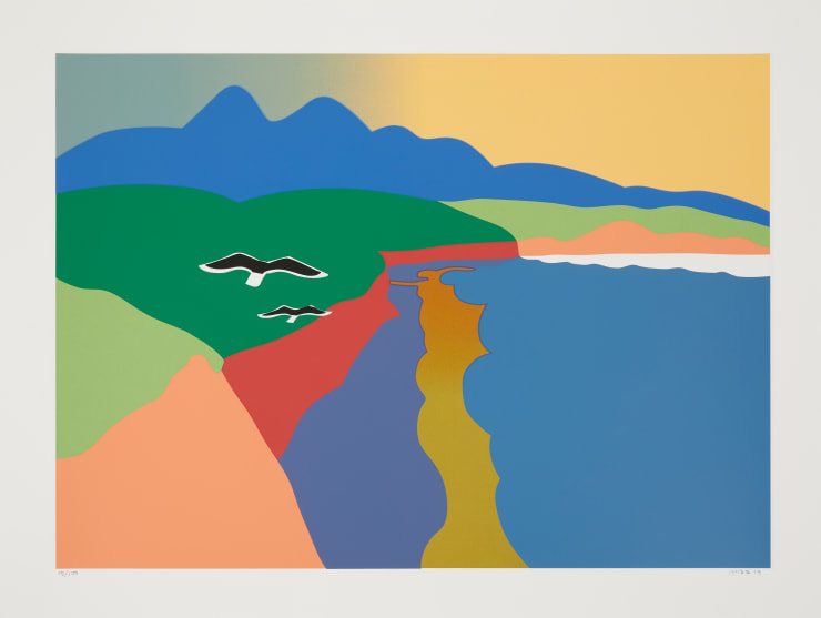 Michael Smither, Blackback Gulls over Back Beach, 2020