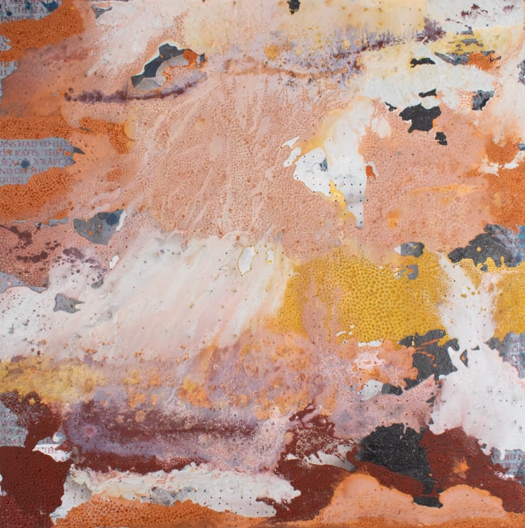 Peter Panyoczki Tectonic Shift of Narration 5, 2024 Mixed media on aluminium 120 x 120 cm