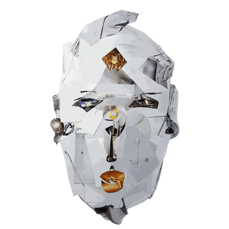 Marie-Pierre Debroeck, Mask White and Gold, 2023