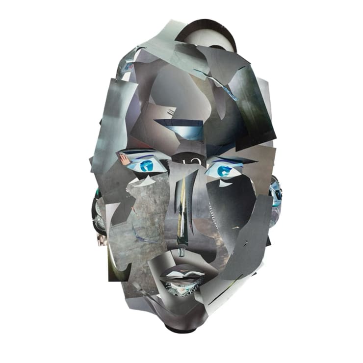 Marie-Pierre Debroeck, Mask Grey and Blue Eyes, 2023