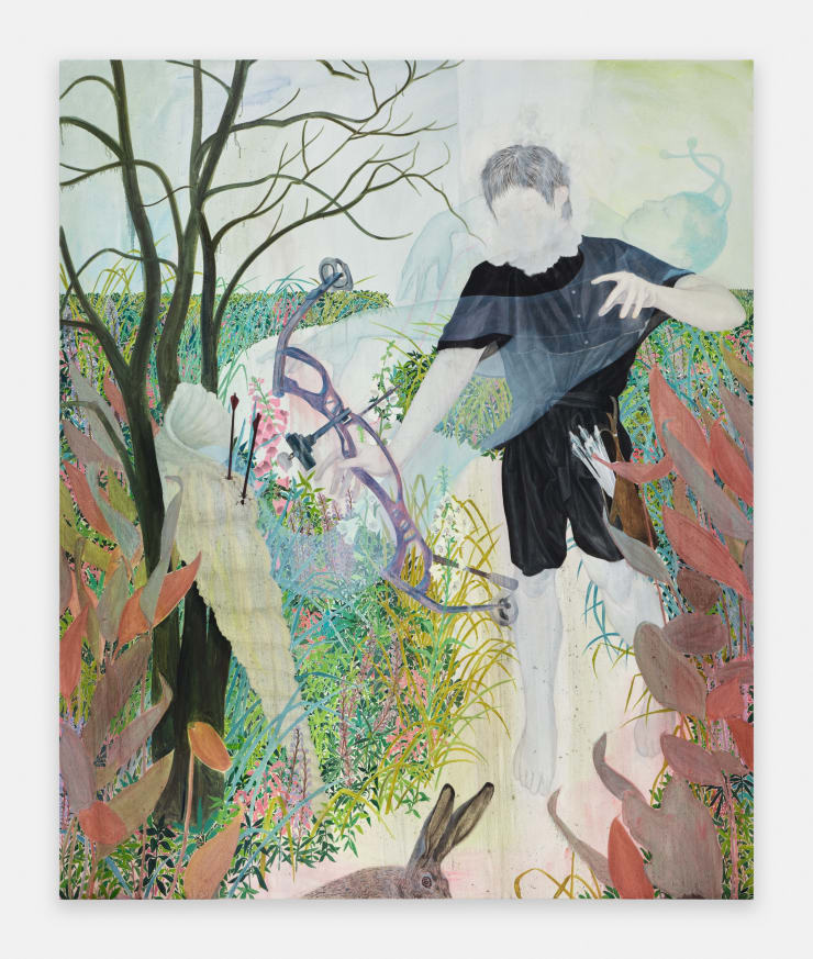 Ding Shilun, "Man in a Shell," 2024, oil on linen, 230 x 190 cm, 90 1/2 x 74 3/4 in.