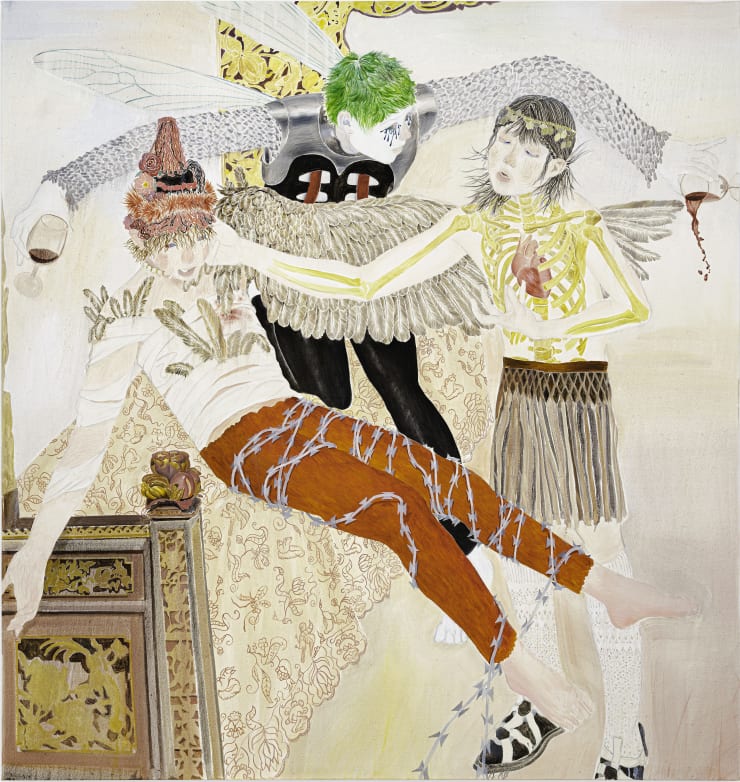Ding Shilun, The Weight of the Oath, 2022, oil on canvas, 74 3/4 x 70 7/8 in.