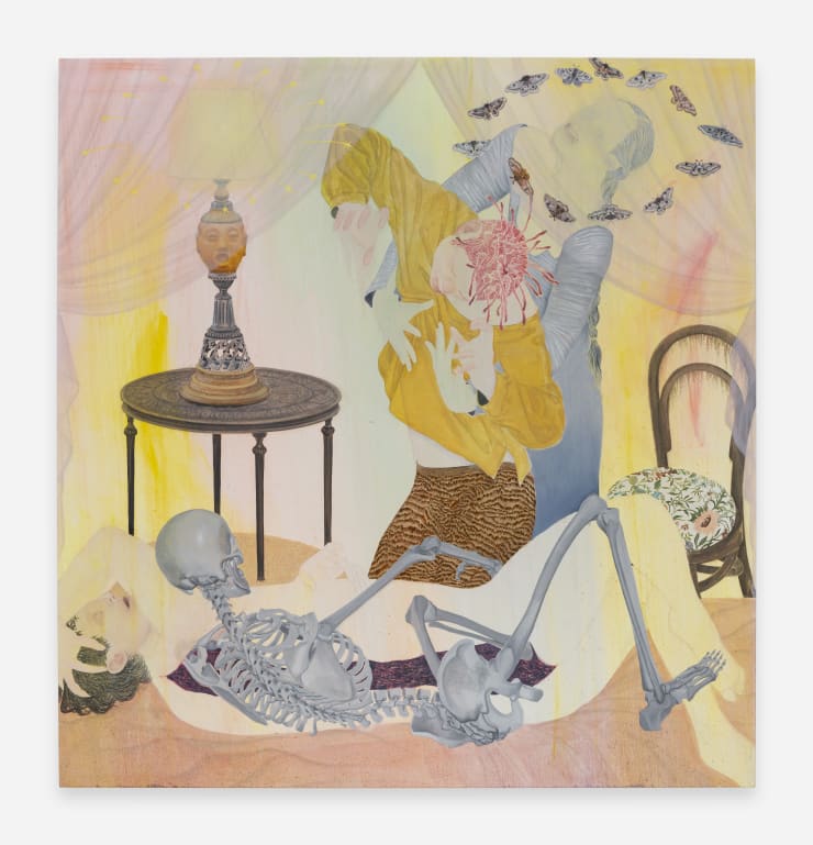 Ding Shilun, "Smile Reveal", 2024, oil on linen, 190 x 180 cm (74 3/4 x 70 7/8 in)