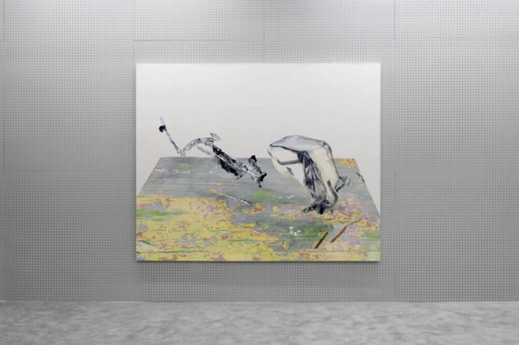 Vladislav Markov, Take me online shopping, 2022, acrylic pigment transfer on canvas, 72 x 90 inches. Image taken from Art Viewer website.