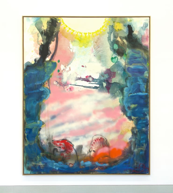 Klodin Erb, Am Busen der Zeit (At the Bosom of Time), 2020, acrylic, oil, ink and acrylic spray paint on canvas, 190 x 150 cm