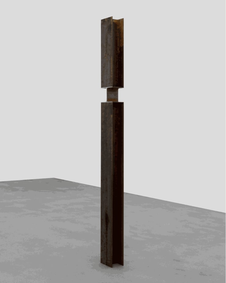 ELI PING POST, 2019 STEEL 96 X 6 X 6 INCHES IMAGE COURTESY CELINE NEW BOND STREET STORE