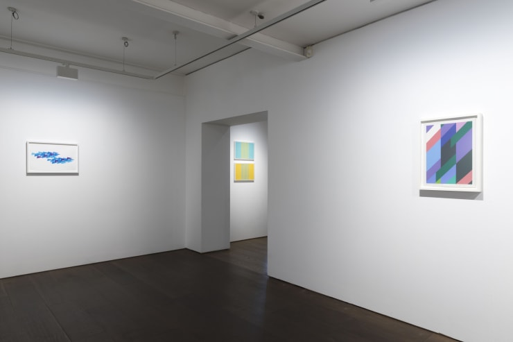 Artists: Fiona Grady, Tess Jaray, Bridget Riley, Photo: Flowers Gallery