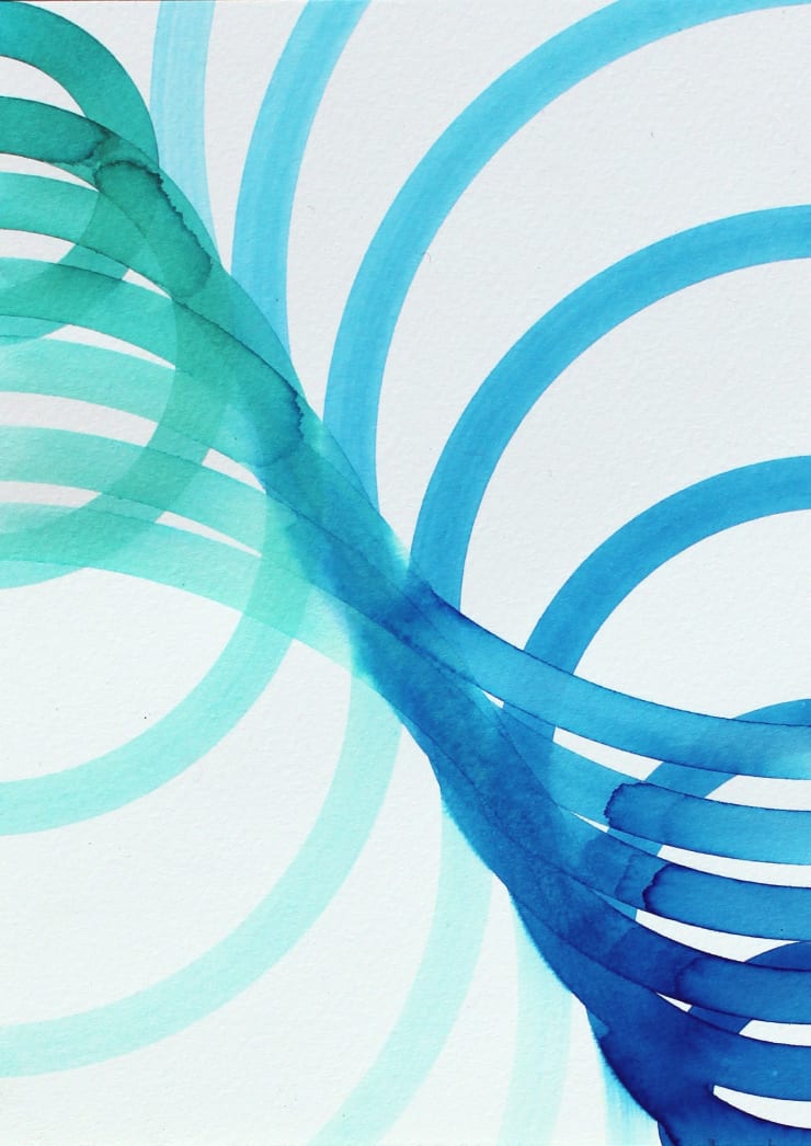 Fiona Grady Flooding, 2017 ink watercolour drawing on paper, paper size 21.0 x 14.8 cm