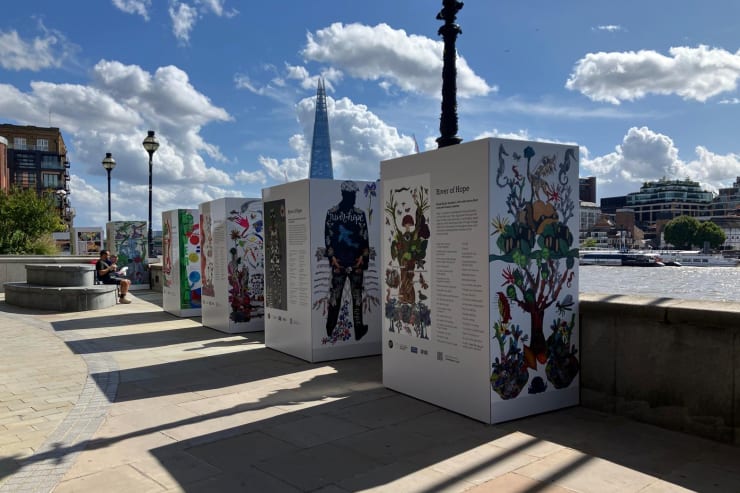 River of Hope North Bank Riverside Walkway Millennium Bridge, London, UK