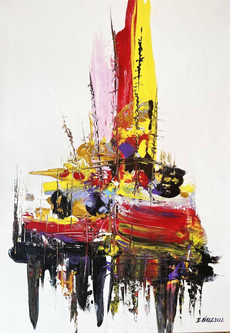 Rich Sunset II, Jan-22 Acrylic on Paper Arche 140 30 x 22 in