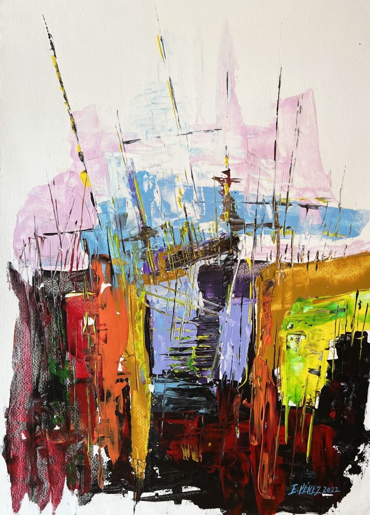 Rich Sunset III, 2022 Acrylic on Paper Arche 140 30 x 22 in