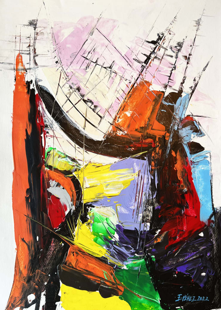 Rich Sunset IV, 2022 Acrylic on Paper Arche 140 30 x 22 in