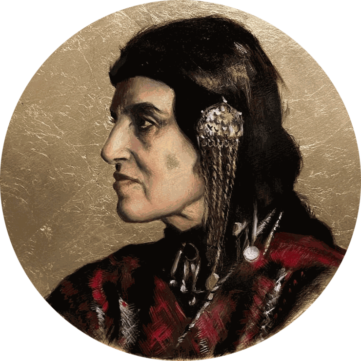 Annam Butt Armenian Woman, 2020 Oil on gold leaf panel 40 x 40 cm
