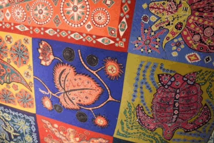 Tapestry of collaborative work; Ena and her band of artists