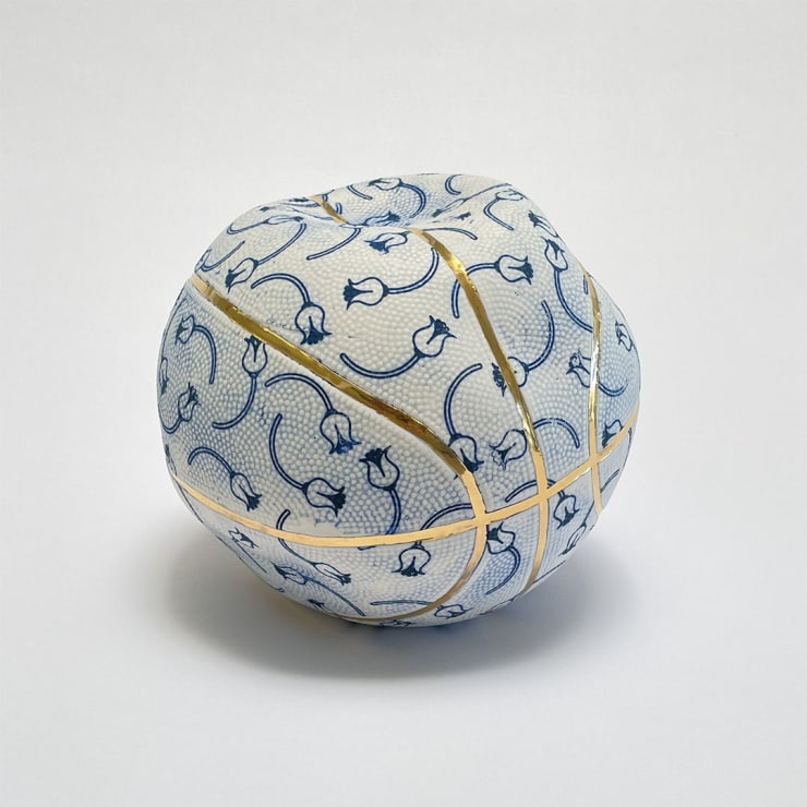 "Deflated Dusty Falling Tulip Basketball With Gold", 2024