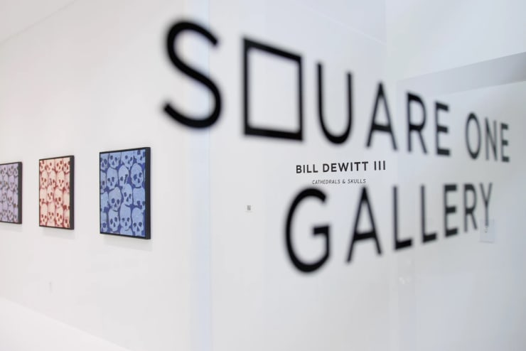 Bill DeWitt III "Skull" series paintings at Square One Gallery. Photo by Sophie Proe / St.Louis Public Radio