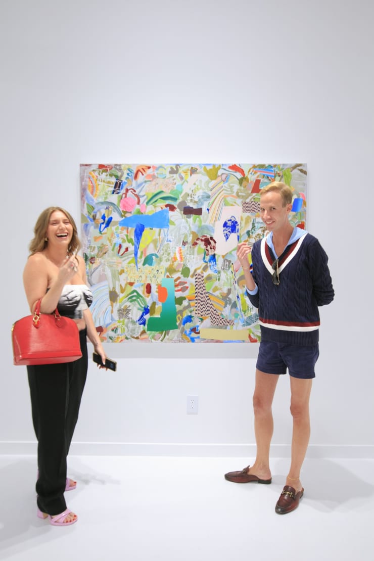 Guests at the opening reception of "Tiger Moth", a solo exhibition by Sarah Giannobile. Photo by Suzy Gorman