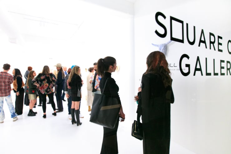 Guests at Brock DeBoer's solo exhibition "No Bull" opening reception
