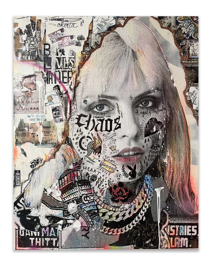 DEBBIE HARRY Mixed media on canvas 60 x 48 in 152.4 x 121.9 cm