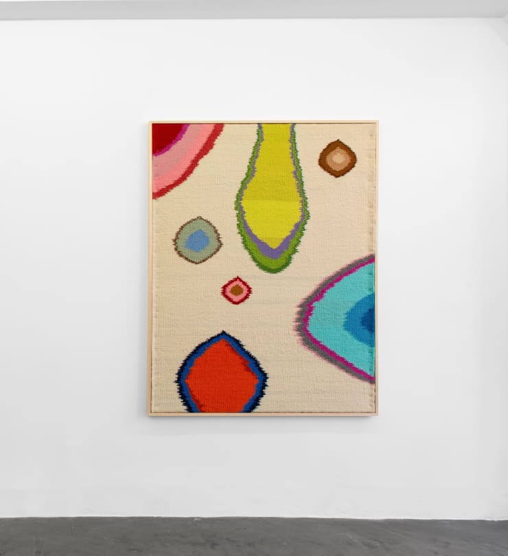 Emilija Radojicic, Tears of the Dragon Mother, 2024 Handwoven Serbian wool and cotton threads, wooden frame 145 x 110 cm / 57 x 43.3 in (without framing)