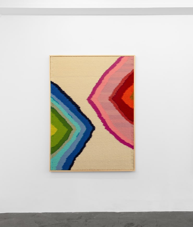 Emilija Radojicic, SKLAD "Two of Everything", 2024 Handwoven Serbian wool and cotton threads, wooden frame 145 x 110 cm / 57 x 43.3 in (without framing)