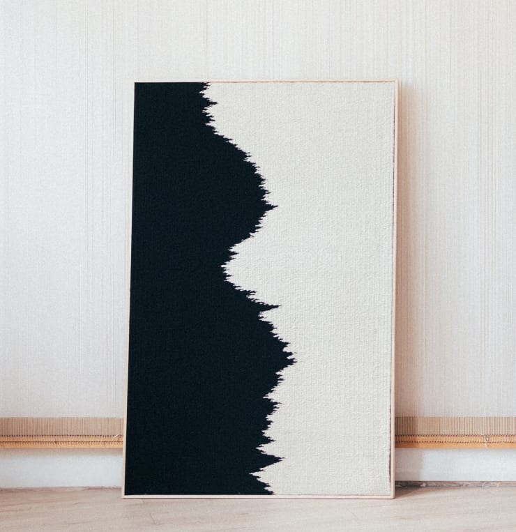 Emilija Radojicic, TRA "In the begining”, 2023 Handwoven Serbian wool and cotton threads, wooden frame 155 x 105 x 10 cm / 61 x 41.3 x 2.9 in