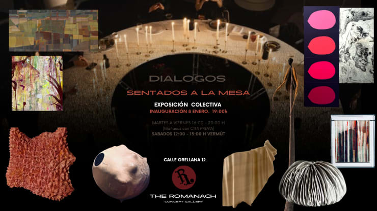 COLECTIVA : SENTADOS A LA MESA, LOS ARTISTAS DE THE ROMANACH.