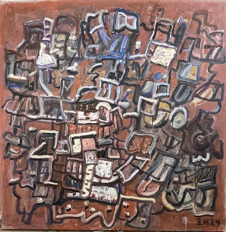 王川,内卷,布面丙烯,100 × 100 cm,2024 Wang Chuan, Crowded, Acrylic on canvas, 100 × 100 cm, 2024