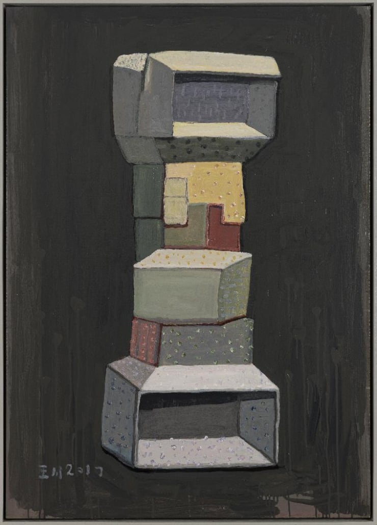 王川,宋庄2017年第十九号,布面丙烯,140 × 100 cm,2017 Wang Chuan, Songzhuang 2017 No. 19, Acrylic on canvas, 140 × 100 cm,2017
