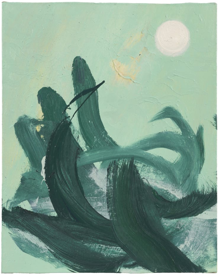 王俊，林中（无题）No.1，布面油画，50 × 40 cm，2024 Wang Jun, Off the Beaten Track (untitled) No.1, Oil on canvas, 50 × 40 cm, 2024