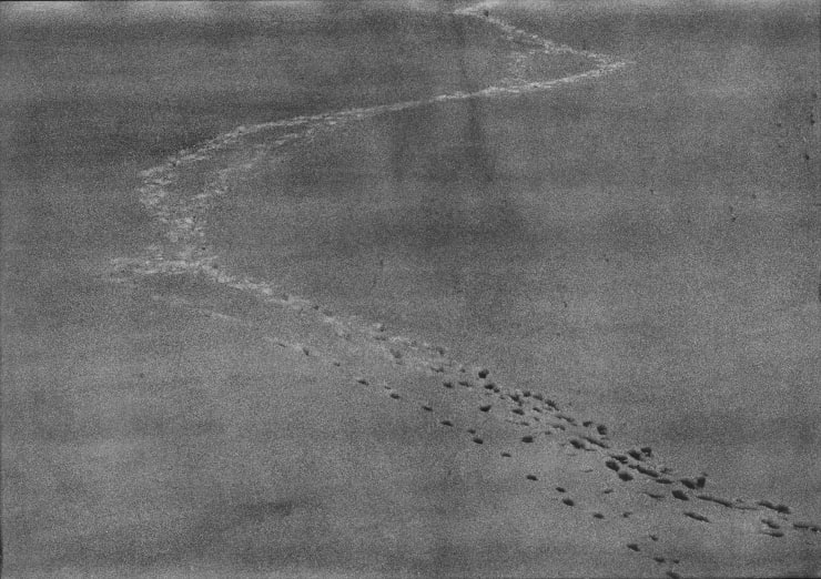 陈萧伊，零度风景 No.1，照相凹版，银色油墨，76 × 56 cm，2025，Ed.3 + 2AP Chen Xiaoyi, Landscape degree zero No.1, Photo-etching on paper, silver ink, 76 × 56 cm, Ed.3 + 2AP