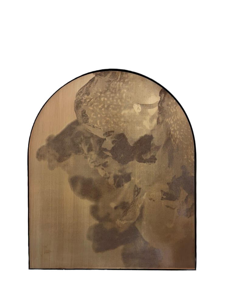 陈萧伊，To Blossom Blue-92，蚀刻锌版和油墨，36 × 30 cm，2025，独版 Chen Xiaoyi, To Blossom Blue-92, Etched zinc plate with oil ink, 36 × 30 cm, 2025, Unique