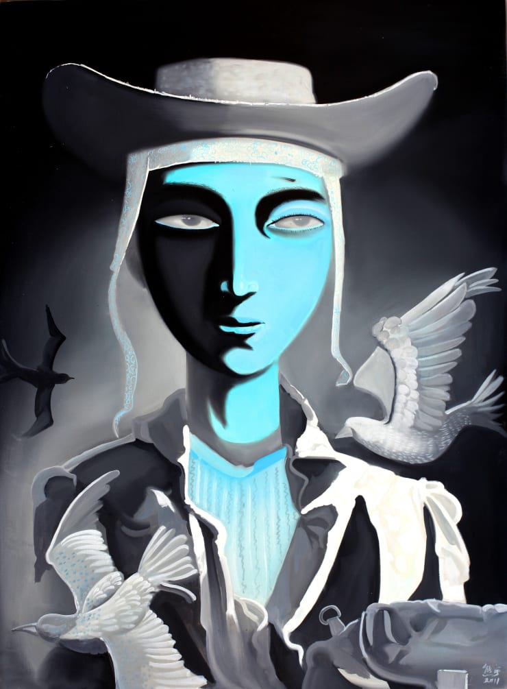 Xiong Yu Parting Bird Oil On Canvas 90 70Cm 2011