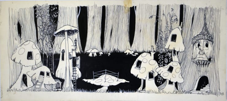 Tony Walton, Ken Russells' The Boyfriend Mushrooms in Black and White, 1971
