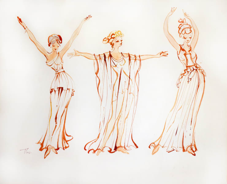 Tony Walton, A Funny Thing Happened on the Way to the Forum: Three Dancers Arms Outstretched, 1996