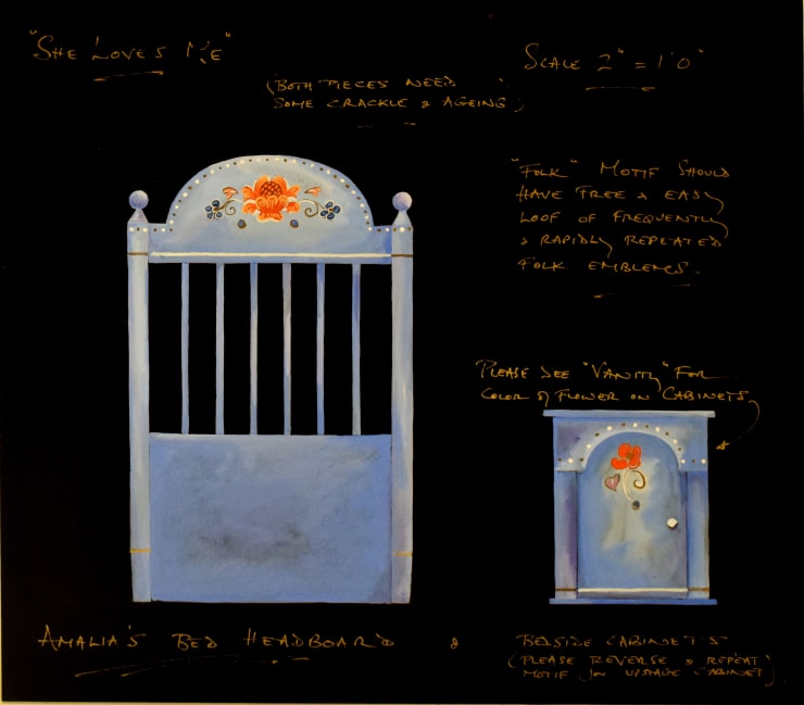 Tony Walton, She Loves Me, Set Design Headboard , 1993