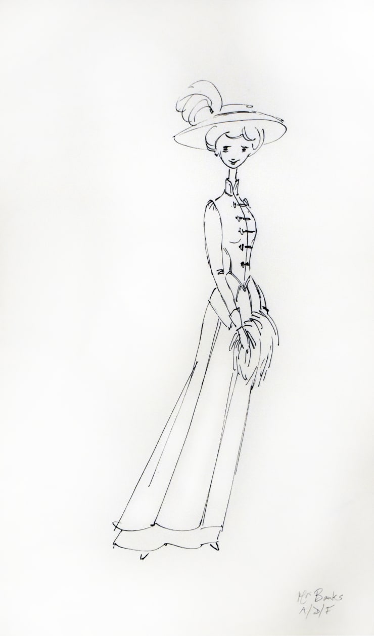 Tony Walton, Mary Poppins: Character Sketch Mrs. Banks Outerwear, 1964