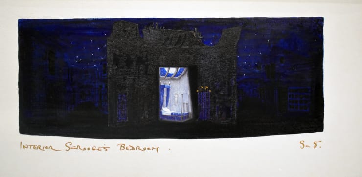 Tony Walton, A Christmas Carol Interior Scrooge Bedroom Night, 1993