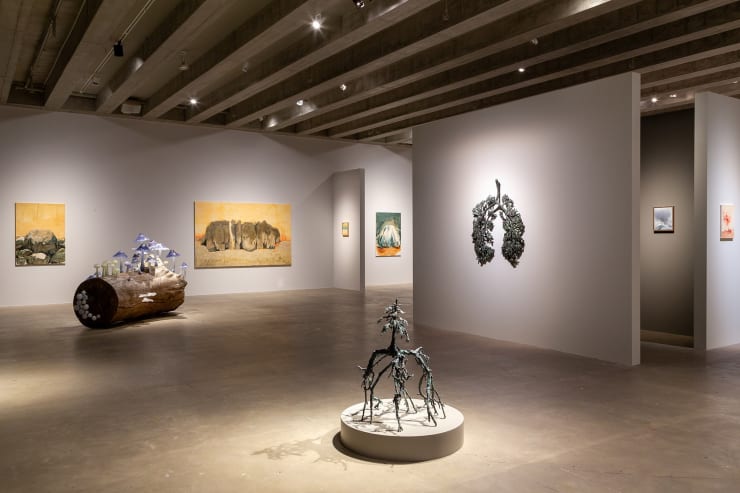Installation view Pauline Fransson We feel in the forest how the ground carries 2024, Kalmar Konstmuseum Kalmar, Sweden