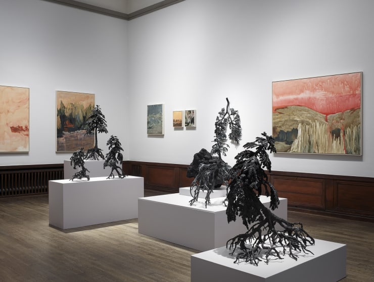 Installation view Pauline Fransson We feel in the forest how the ground carries 2024, Kalmar Konstmuseum Kalmar, Sweden