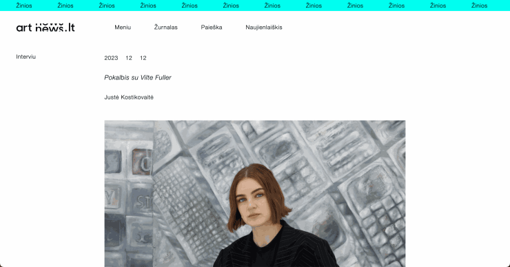 Viltė Fuller features on artnews.lt 