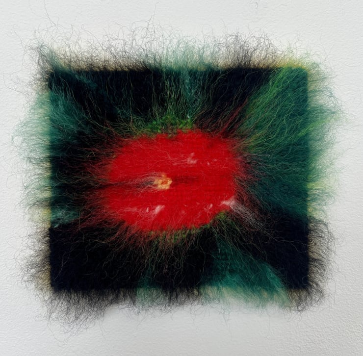 LIPS III, 2024, 16 x1 3,5 cm, mohair on cotton toile