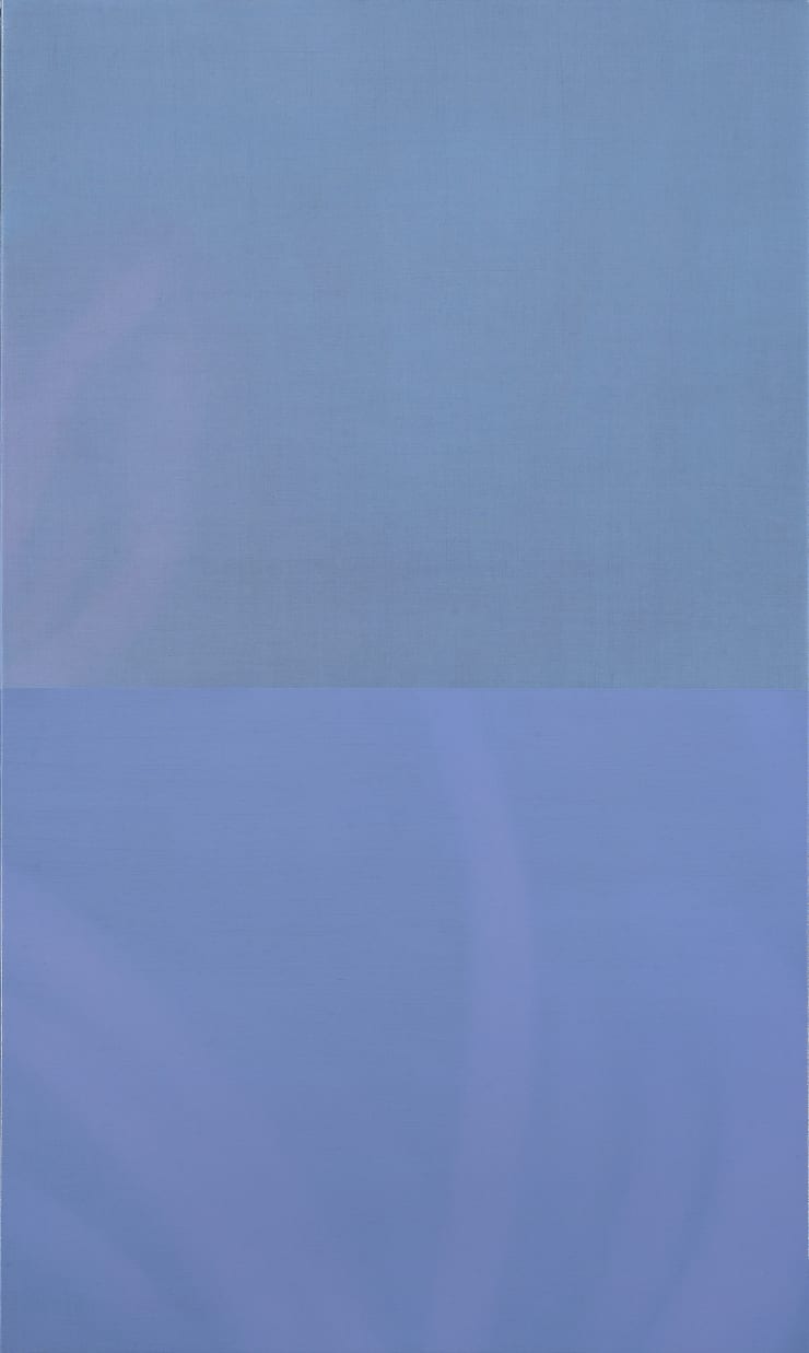 bright blue oil painting almost-abstract